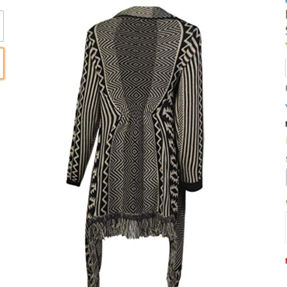 Just In! Aztec Print Fringed Duster Cardigan - Picture 2 of 6
